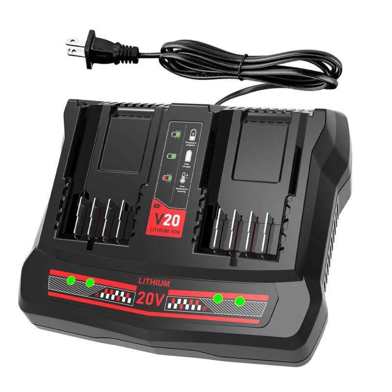 Portable Fast-charging Station Dual-port 20V Battery Charger Lithium Battery Charger Suitable for Craftsman 20V Li-ion Batteries
Portable Fast-charging Station Dual-port 20V Battery Charger Lithium Battery Charger Suitable for Craftsman 20V Li-ion Batteries