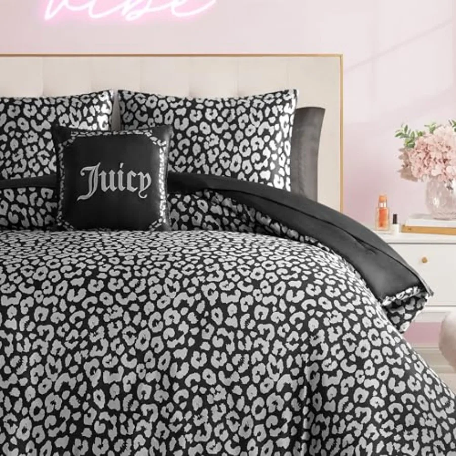 Modern Black Leopard Satin Comforter Set - Luxury Bed in a Bag Soft and Stylish 8-Piece Bedding Collection
Modern Black Leopard Satin Comforter Set - Luxury Bed in a Bag Soft and Stylish 8-Piece Bedding Collection
