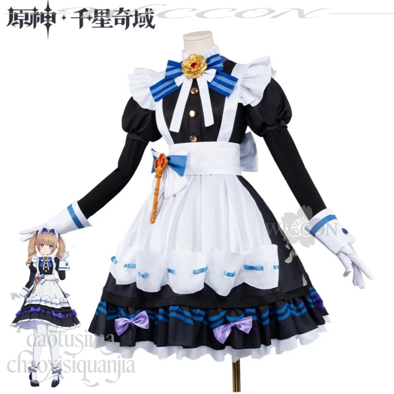 Kawaii Maid Outfit Genshin Impact Miliastra Wonderland Cosplay Sweet Lolita Bow Dress Retro Twin Ponytails Cosplay
Kawaii Maid Outfit Genshin Impact Miliastra Wonderland Cosplay Sweet Lolita Bow Dress Retro Twin Ponytails Cosplay