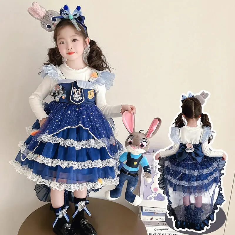 Платье принцессы Джуди Хоппс в стиле Лолиты с героями мультфильмов для девочек, милое детское кружевное платье с изображением кролика Диснея, модное платье для дня рождения в стиле аниме
Платье принцессы Джуди Хоппс в стиле Лолиты с героями мультфильмов для девочек, милое детское кружевное платье с изображением кролика Диснея, модное платье для дня рождения в стиле аниме