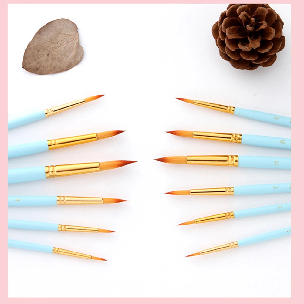 12pcs of One Set Professional Paint Delicate Paint Wooden Nylon Hair Art Brush Portable Paint Pen (Sky-blue) 
12pcs of One Set Professional Paint Delicate Paint Wooden Nylon Hair Art Brush Portable Paint Pen (Sky-blue)