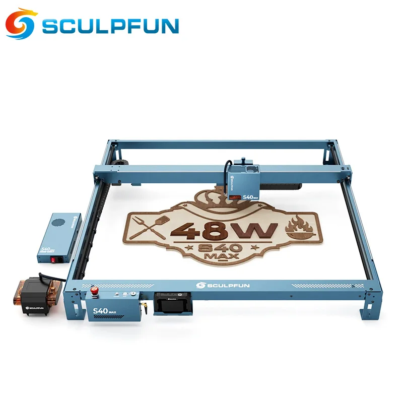 Sculpfun S40 MAX 48W Laser Engraver Cutting Machine 50L Air Assist Kit 830*800mm Area One-Click Auto-Focus for Materials
Sculpfun S40 MAX 48W Laser Engraver Cutting Machine 50L Air Assist Kit 830*800mm Area One-Click Auto-Focus for Materials