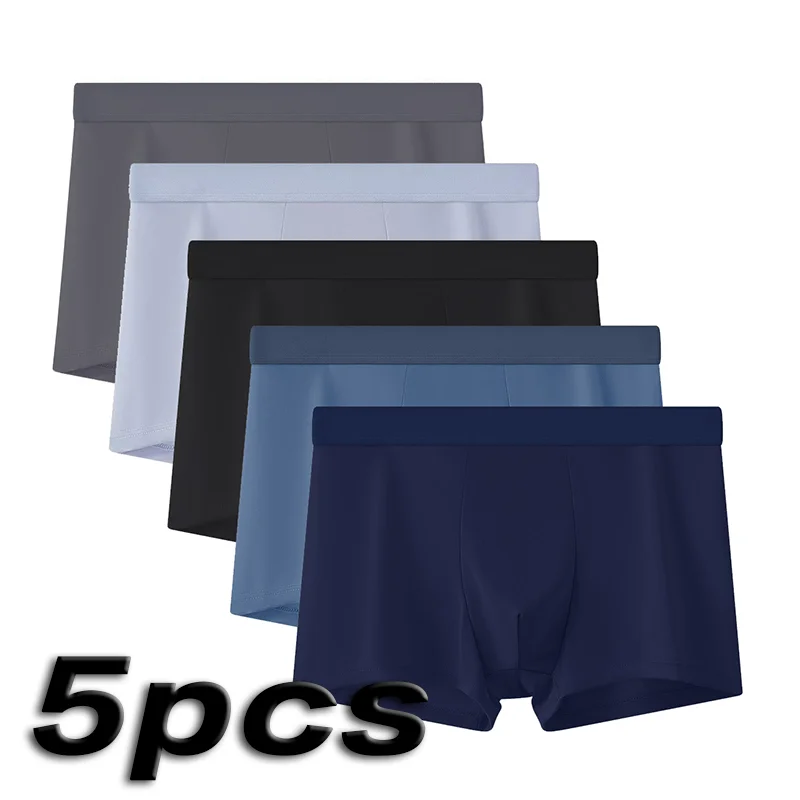 5-Piece Men's Solid Color Breathable Ice Silk Boxer Shorts, Comfortable And Fashionable Men's Elastic Underwear
5-Piece Men's Solid Color Breathable Ice Silk Boxer Shorts, Comfortable And Fashionable Men's Elastic Underwear