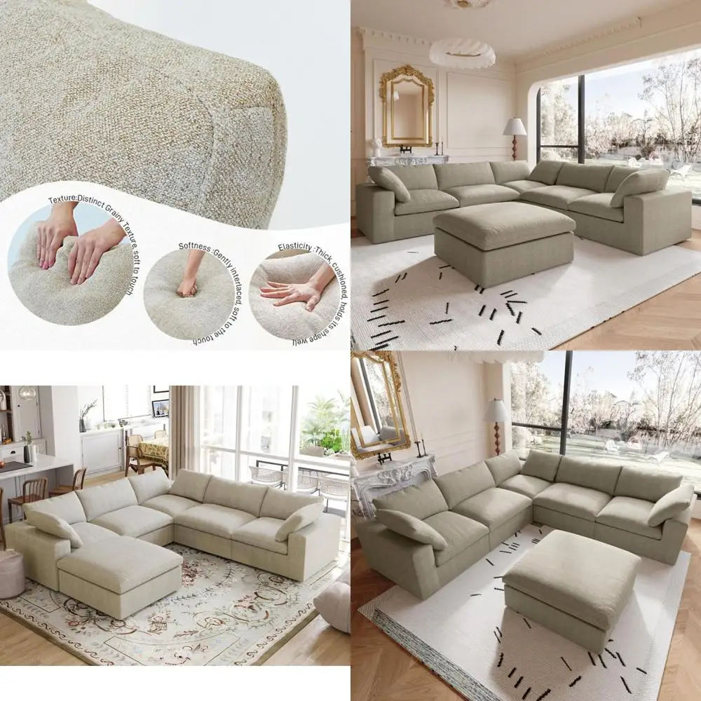 4 Seater V-Shaped Comfort Sofa with Ottoman for Living Room or Office, Minimalist Deep Seat, Convertible Couch, Khaki
4 Seater V-Shaped Comfort Sofa with Ottoman for Living Room or Office, Minimalist Deep Seat, Convertible Couch, Khaki