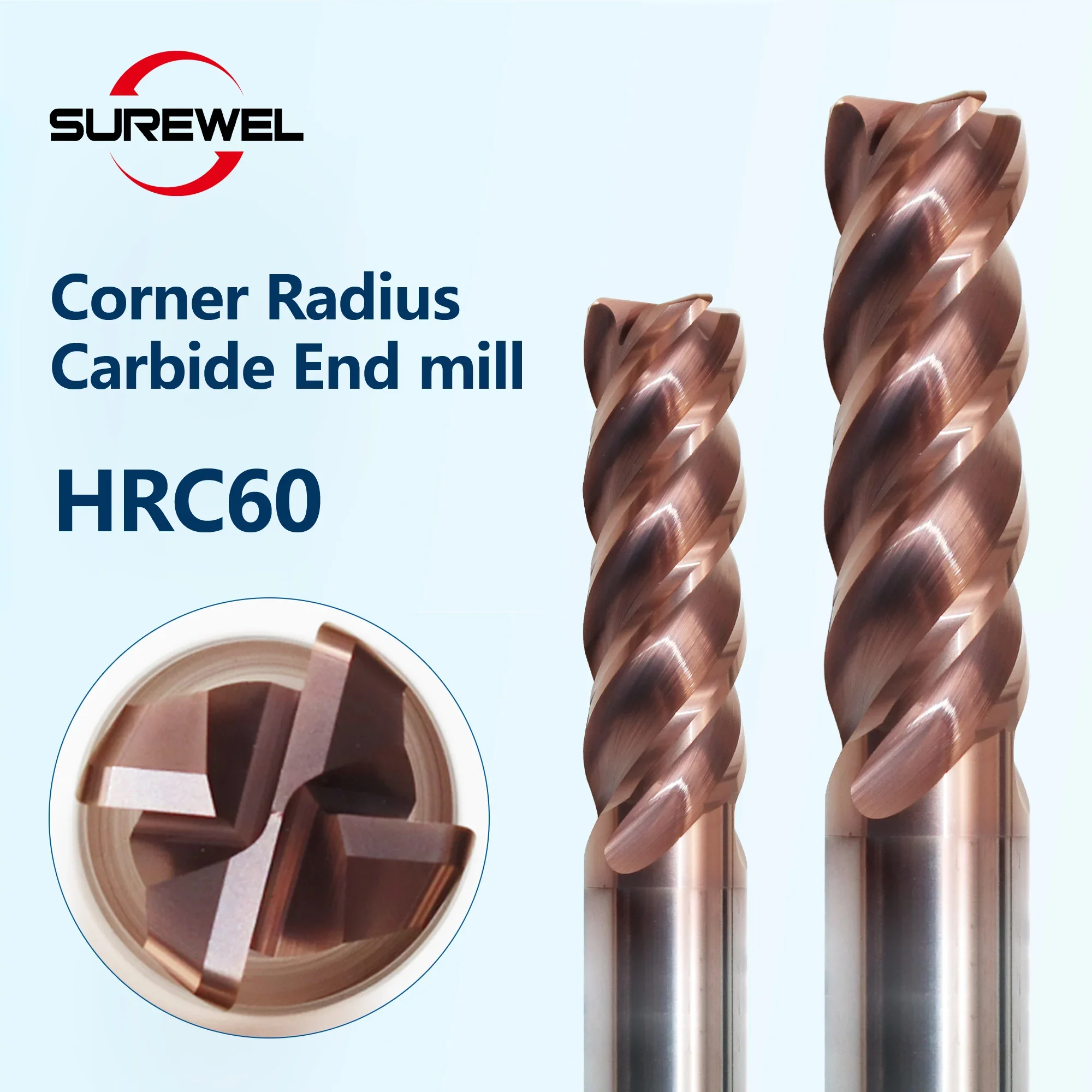 4 flute tungsten carbide Corner Radiusend End mill angle R0.2 R0.5 R1.0 R2.0 for machining stainless steel CNC milling cutter
4 flute tungsten carbide Corner Radiusend End mill angle R0.2 R0.5 R1.0 R2.0 for machining stainless steel CNC milling cutter