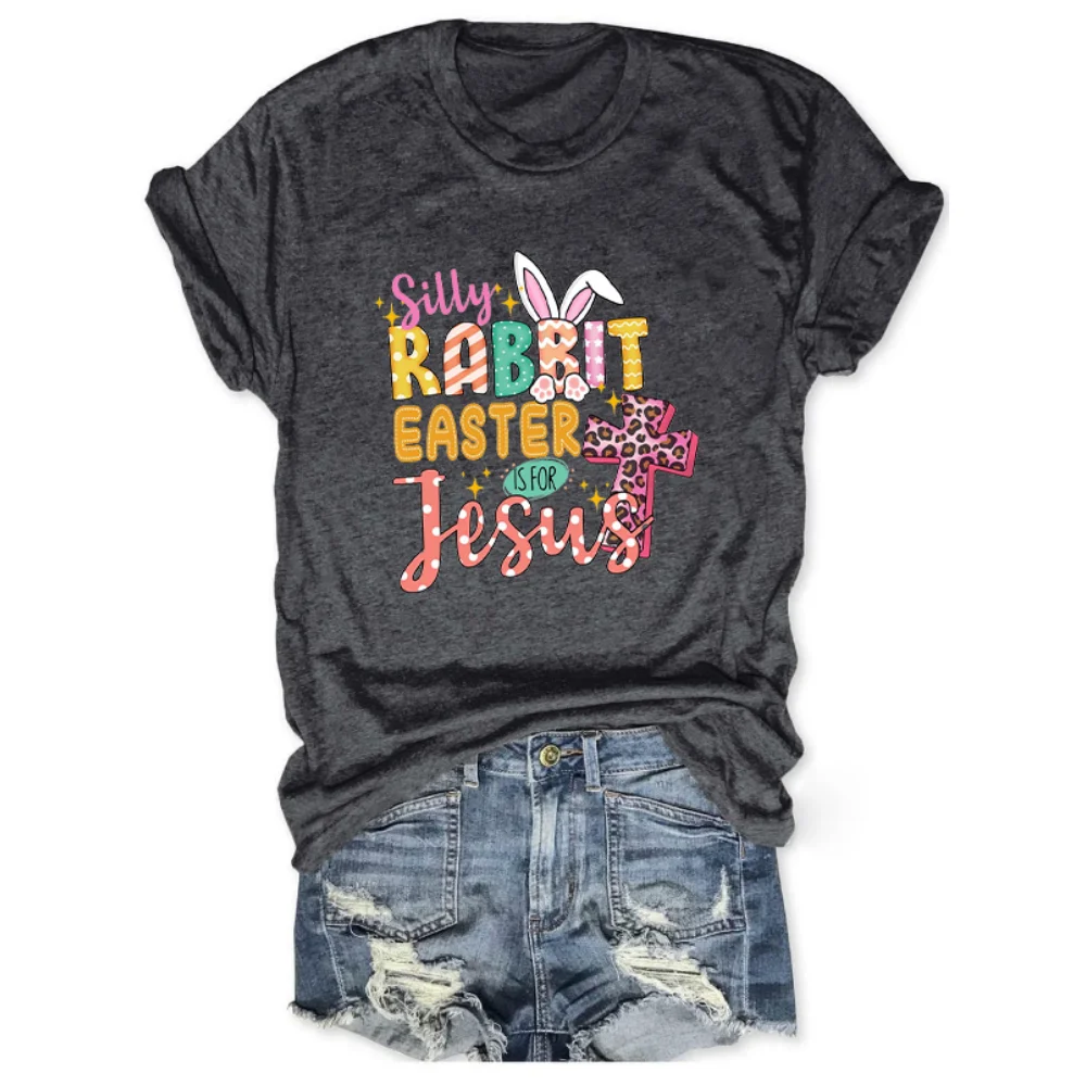 Rheaclots Women's Silly Rabbit Easter Is For Jesus Print Cotton T-shirts Ladies Graphic Tees Tops
Rheaclots Women's Silly Rabbit Easter Is For Jesus Print Cotton T-shirts Ladies Graphic Tees Tops