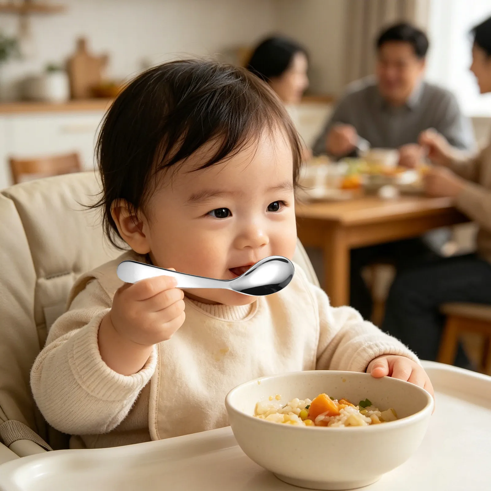2Pcs Bent Head Training Spoon Kids Feeding Tableware Baby Eating Learning Practice Spoon Stainless Steel Safe Smooth Edge
2Pcs Bent Head Training Spoon Kids Feeding Tableware Baby Eating Learning Practice Spoon Stainless Steel Safe Smooth Edge