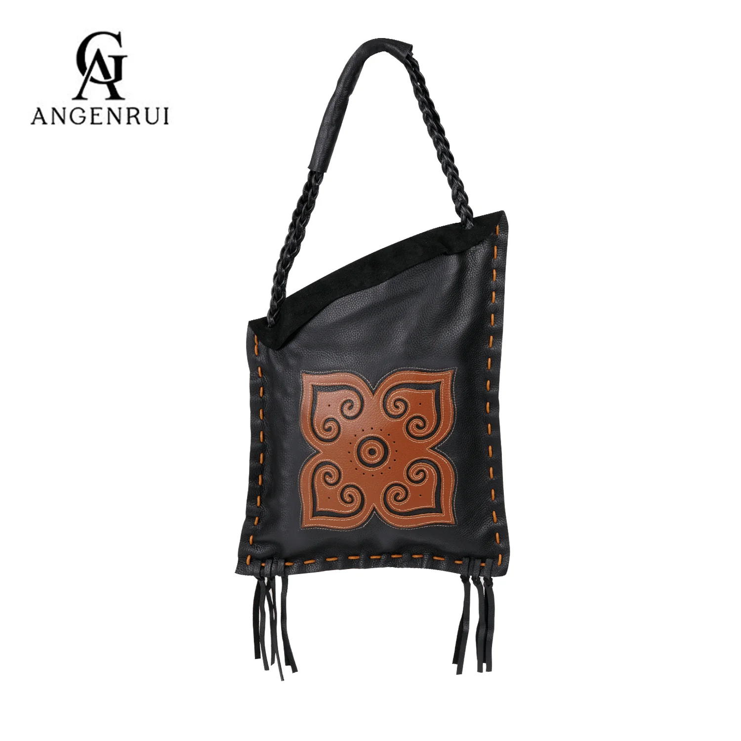 ANGENGRUI Luxury Brand Genuine Leather Retro Handbag Personalized Design Ethnic Style Women's Bag Fashion Tassel Shoulder
ANGENGRUI Luxury Brand Genuine Leather Retro Handbag Personalized Design Ethnic Style Women's Bag Fashion Tassel Shoulder