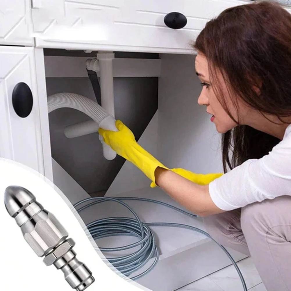 High Pressure Sewer Jetter Nozzle for Pressure Washer Durable Stainless Steel Sewer Cleaning Tip for Pipes and Drains
High Pressure Sewer Jetter Nozzle for Pressure Washer Durable Stainless Steel Sewer Cleaning Tip for Pipes and Drains