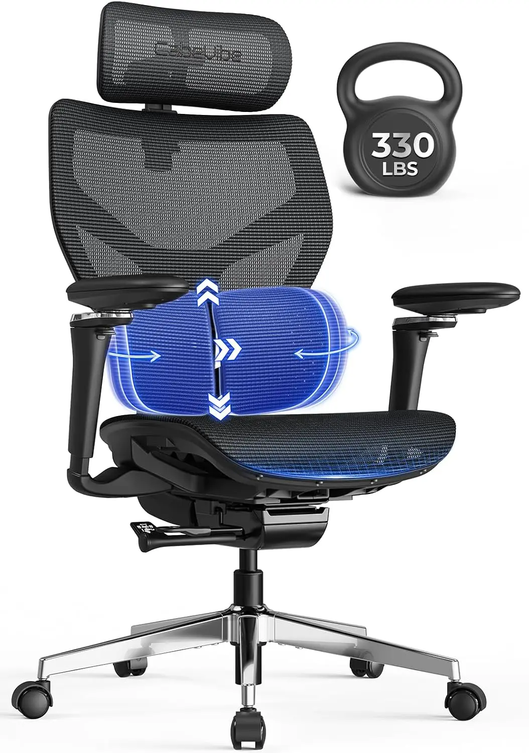 Ergonomic Office Chair with Adaptive Dual-Wing Lumbar Support - Over 10 Hours Sitting Comfortable Mesh Big and Tall, Customized
Ergonomic Office Chair with Adaptive Dual-Wing Lumbar Support - Over 10 Hours Sitting Comfortable Mesh Big and Tall, Customized