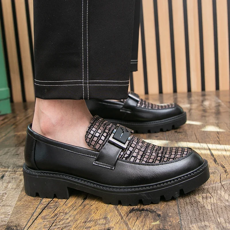 Men Leather Casual Dress Shoes Platform Loafers Slip-on High Thick Bottom Height Increasing Shoes Oxfords Wedding Shoes Hombres
Men Leather Casual Dress Shoes Platform Loafers Slip-on High Thick Bottom Height Increasing Shoes Oxfords Wedding Shoes Hombres