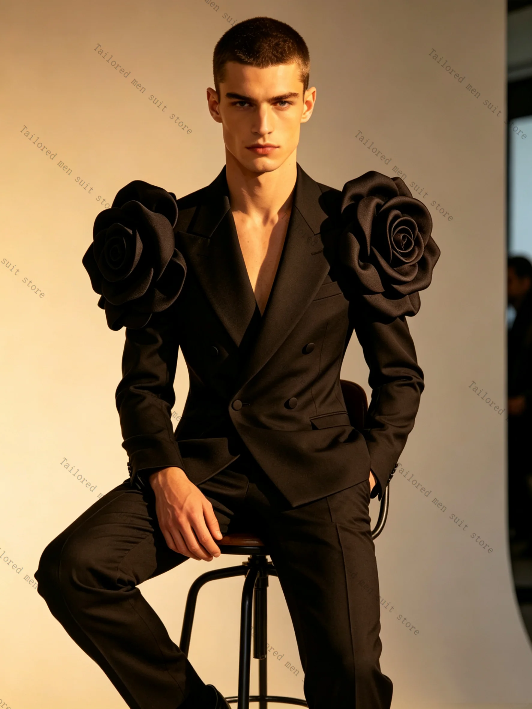 Black Men Suits Pants Set 2 Pcs Blazer+Trousers 3D Flower Cotton Groom Wedding Tuxedos Jacket Formal Office Business Coat Outfit
Black Men Suits Pants Set 2 Pcs Blazer+Trousers 3D Flower Cotton Groom Wedding Tuxedos Jacket Formal Office Business Coat Outfit