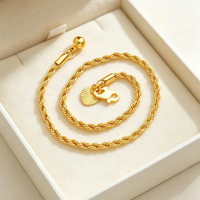 Sturdy Anti-Deformation Accessory For Women 24K Gold AU999 Tight twisted scratchproof dual-use bracelet
Sturdy Anti-Deformation Accessory For Women 24K Gold AU999 Tight twisted scratchproof dual-use bracelet