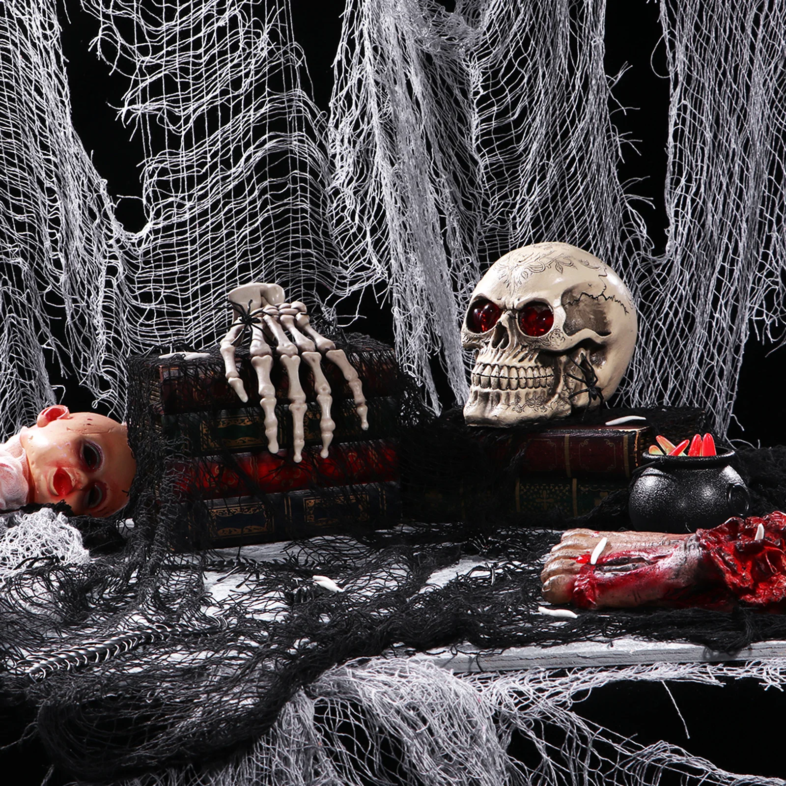 2Pcs Spooky Cloth for Halloween Decor Gauze Set Haunted Creepy Atmosphere Party Decoration Black and Grey
2Pcs Spooky Cloth for Halloween Decor Gauze Set Haunted Creepy Atmosphere Party Decoration Black and Grey