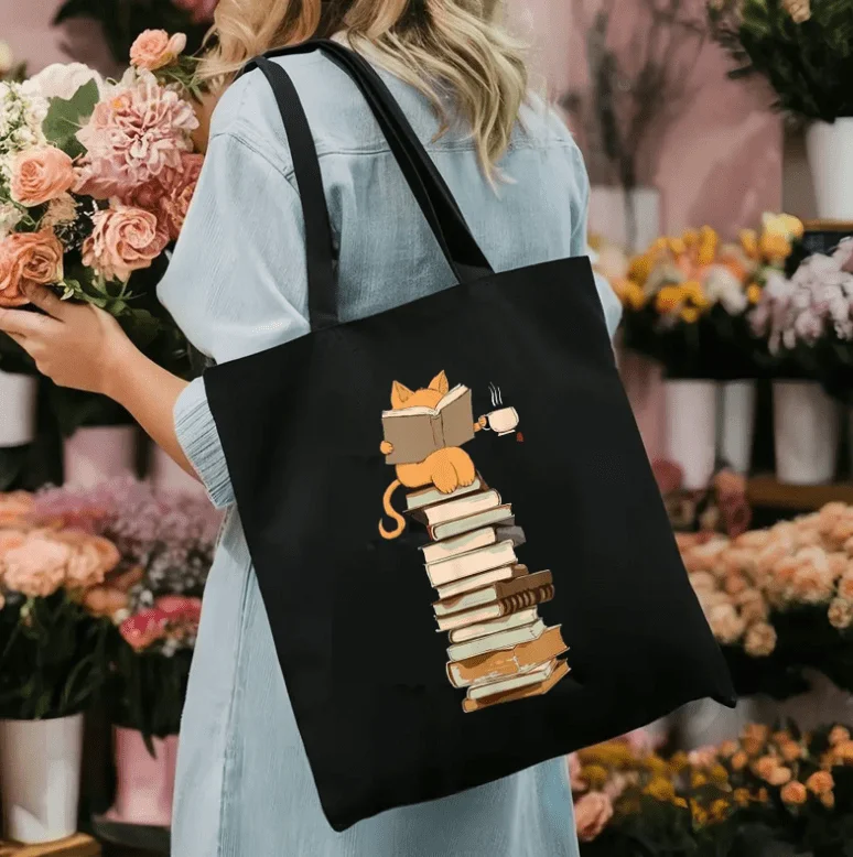 Coffee, Cats & Books Canvas Tote Bag Cute Orange Cat Books & Cup Washable, Ideal for Students & Book Lovers, Book Lover Bag
Coffee, Cats & Books Canvas Tote Bag Cute Orange Cat Books & Cup Washable, Ideal for Students & Book Lovers, Book Lover Bag