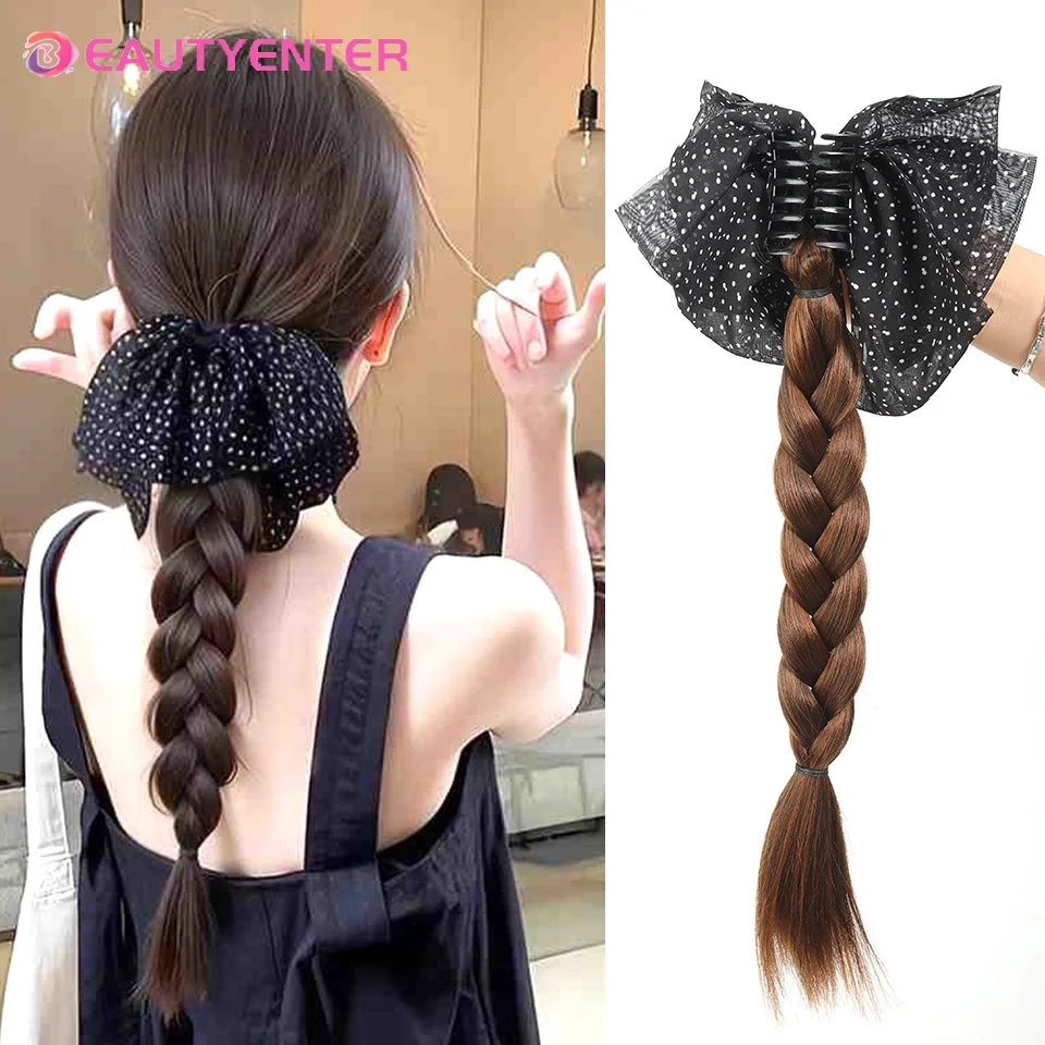 Women's Synthetic Wigs Dot Bow Ponytail Hair Claw Fake Braids Low Ponytail Braids Hair Extensions Hair Accessories Ponytail Wig
Women's Synthetic Wigs Dot Bow Ponytail Hair Claw Fake Braids Low Ponytail Braids Hair Extensions Hair Accessories Ponytail Wig