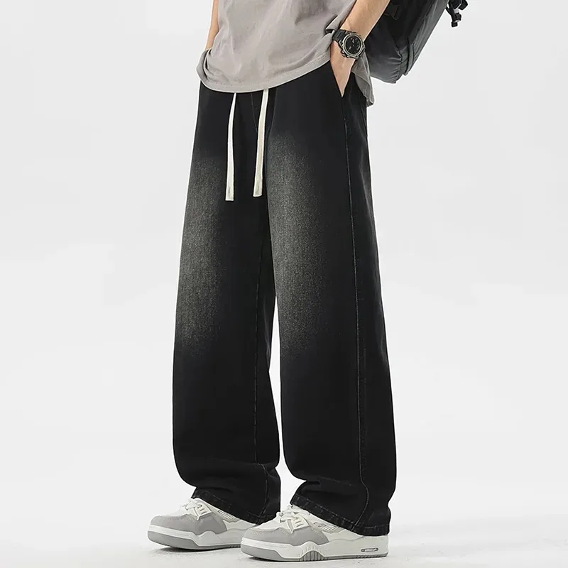Denim Pant Men Jeans Vintage Wide Leg Long Pants Elastic Waist Lace Up Straight Trousers Y2k Streetwear Work Casual 2026 Summer
Denim Pant Men Jeans Vintage Wide Leg Long Pants Elastic Waist Lace Up Straight Trousers Y2k Streetwear Work Casual 2026 Summer