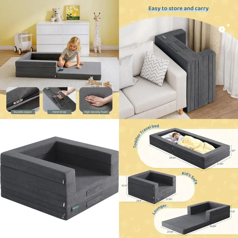 Портативная кровать-трансформер 3-в-1 для малышей, диван-шезлонг, высокоплотный пенопласт, моющийся чехол, серый
Портативная кровать-трансформер 3-в-1 для малышей, диван-шезлонг, высокоплотный пенопласт, моющийся чехол, серый