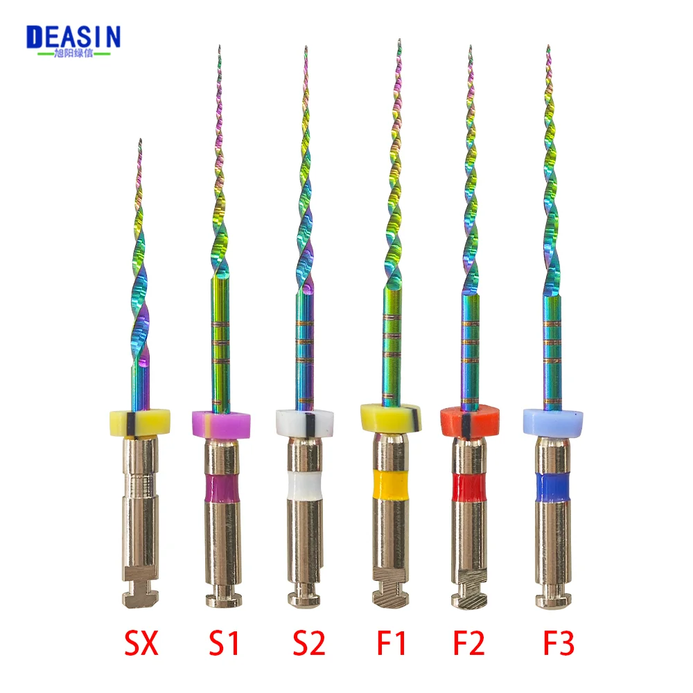 Rainbow Series 6pcs/Box Dental SX-F3 Files Heat Activated 25mm NiTi Canal Root Rotary File Can Bend Endodontic Treatment
Rainbow Series 6pcs/Box Dental SX-F3 Files Heat Activated 25mm NiTi Canal Root Rotary File Can Bend Endodontic Treatment