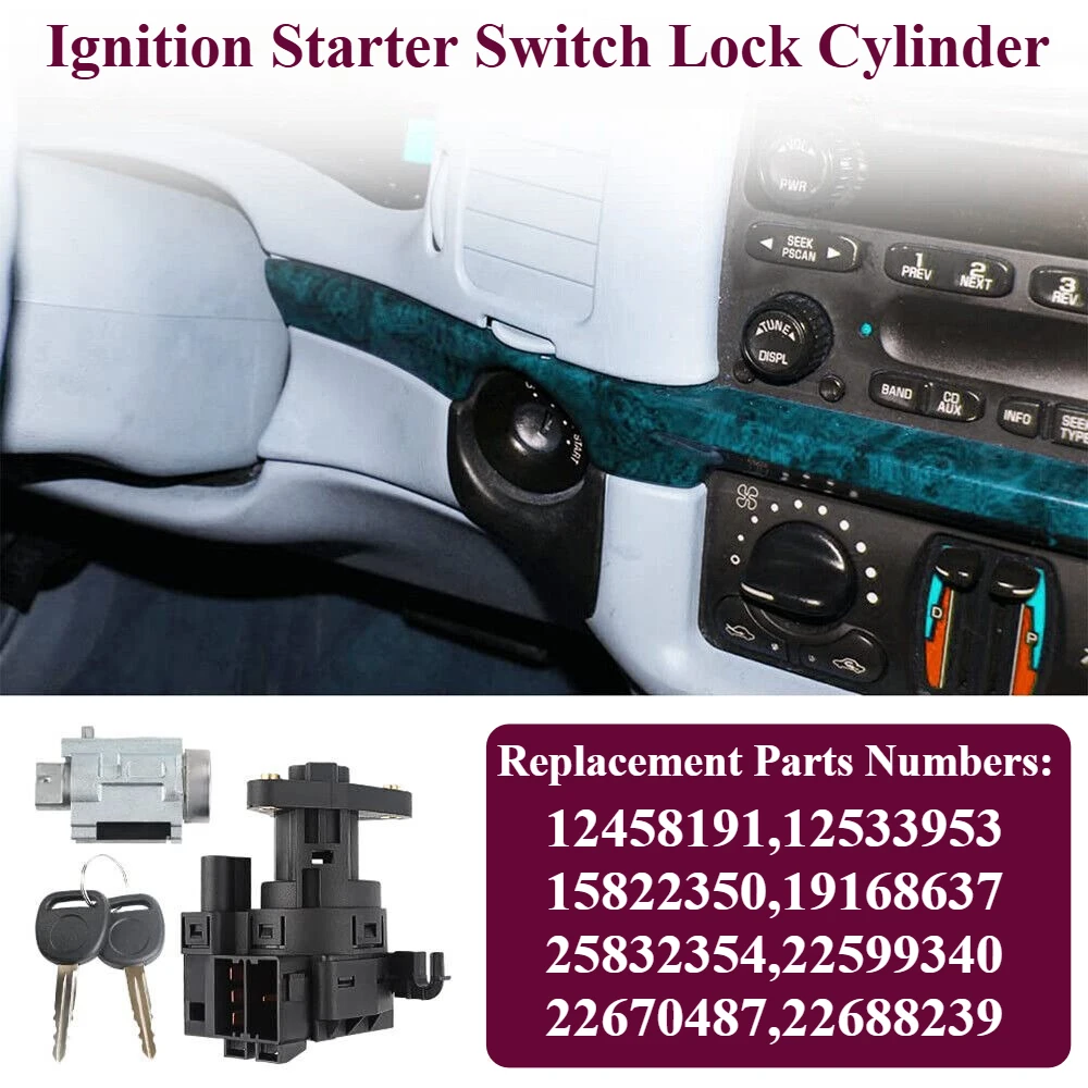 For Chevy Impala 3.4L 3.8L 2000-05 Ignition Starter Switch Lock Cylinder w/ Keys
For Chevy Impala 3.4L 3.8L 2000-05 Ignition Starter Switch Lock Cylinder w/ Keys