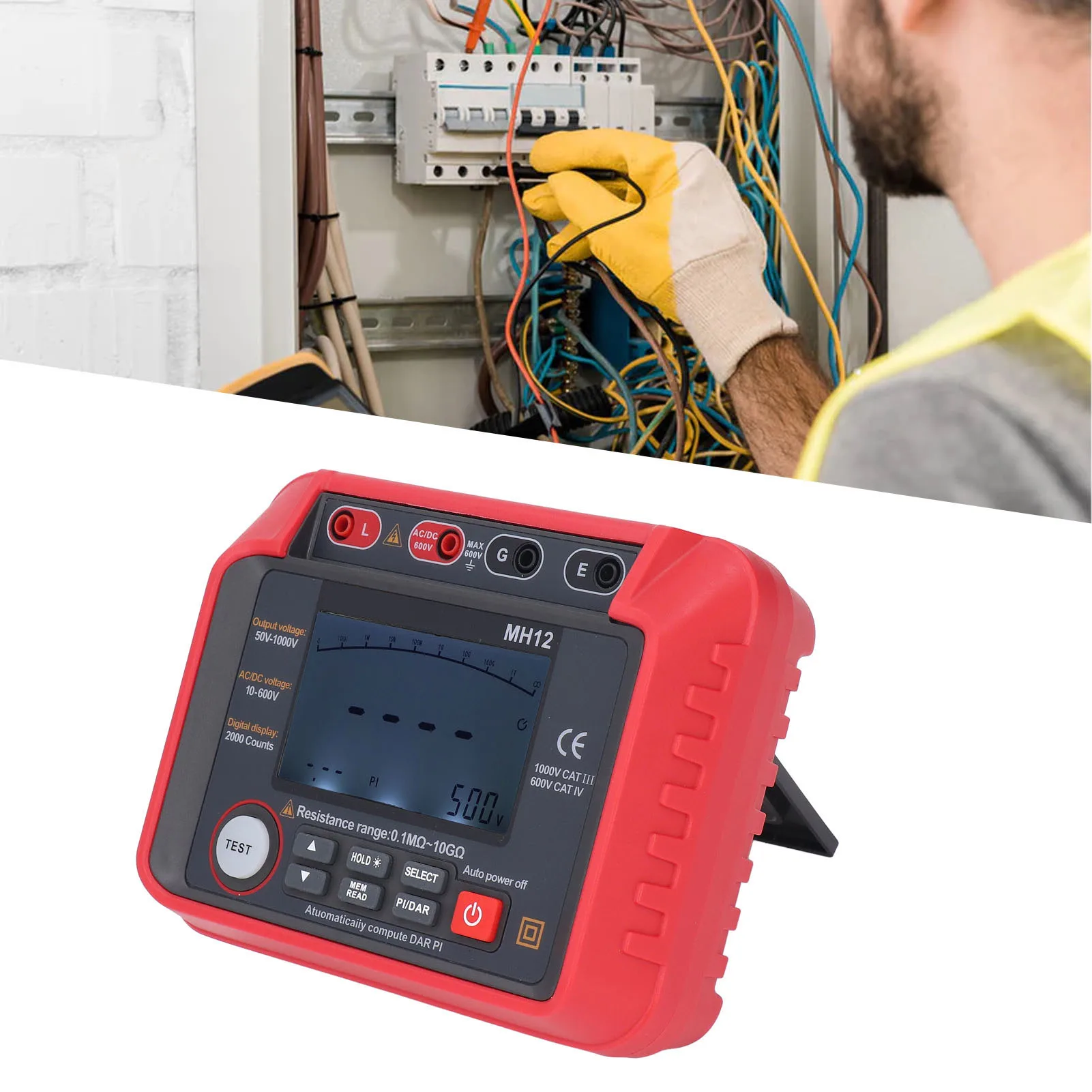 ANENG MH12 цифровой мегомметр, измеритель сопротивления изоляции, кабель-тестер, высоковольтный вольтметр, резистор, измерительный инструмент
ANENG MH12 цифровой мегомметр, измеритель сопротивления изоляции, кабель-тестер, высоковольтный вольтметр, резистор, измерительный инструмент