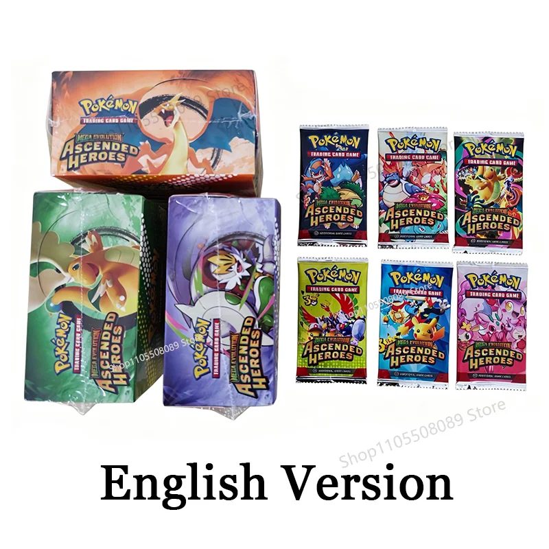 360Pcs Pokemon MEGA EVOLUTION Ascended Heroes TCG Expansion Booster Box Trade Card 36 Pack Box English Version
360Pcs Pokemon MEGA EVOLUTION Ascended Heroes TCG Expansion Booster Box Trade Card 36 Pack Box English Version