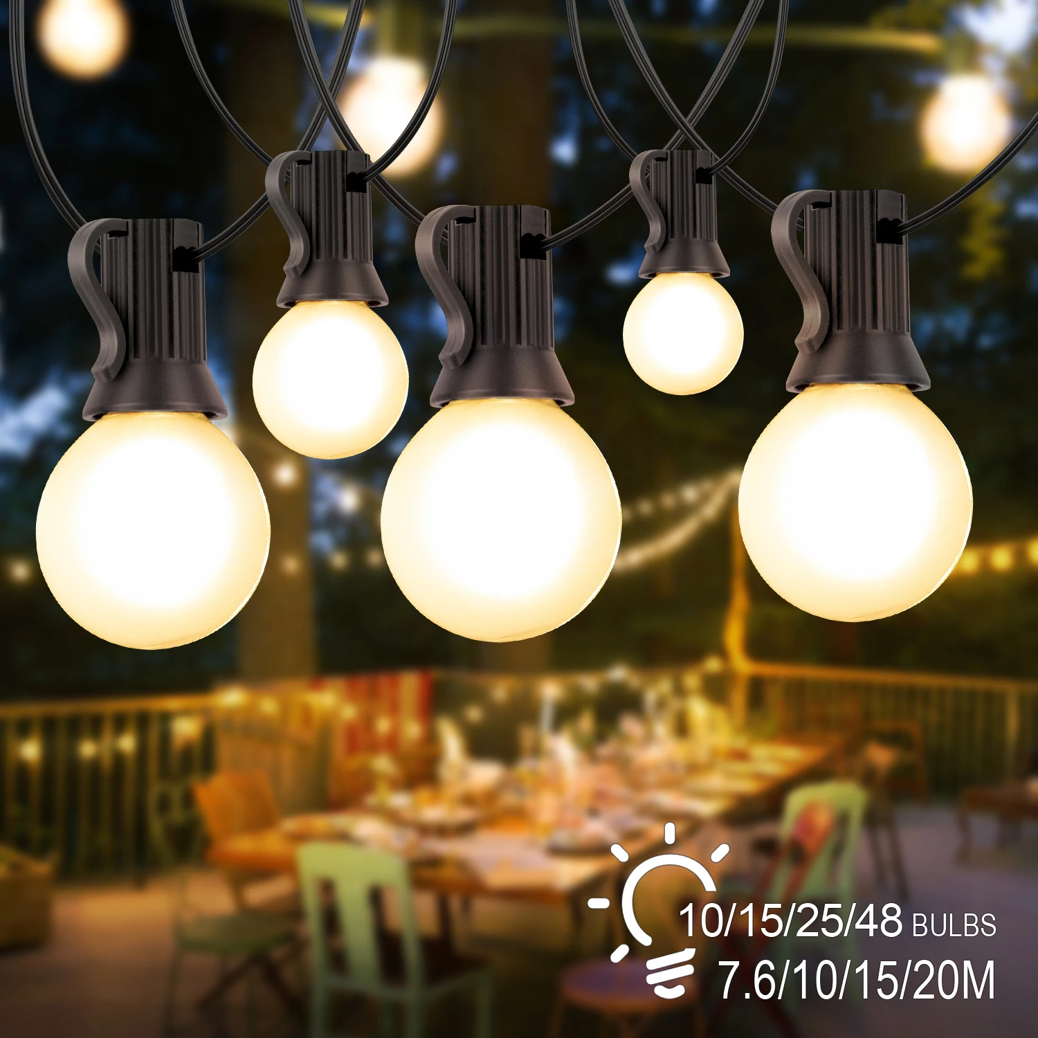 Винтажные гирлянды G40 с матовым глобусом E12, 220 В, ЕС, теплый белый, 110 В, США, водонепроницаемый ретро-свадебный садовый светильник, новогодняя гирлянда
Винтажные гирлянды G40 с матовым глобусом E12, 220 В, ЕС, теплый белый, 110 В, США, водонепроницаемый ретро-свадебный садовый светильник, новогодняя гирлянда