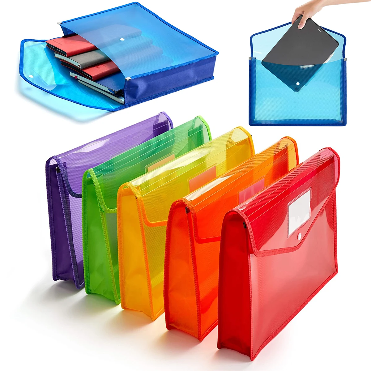 1/2/4PCS Plastic Expanding File Folder Transparent Snap Closure Envelopes Large Capacity A4 Size Assorted Colors Office School
1/2/4PCS Plastic Expanding File Folder Transparent Snap Closure Envelopes Large Capacity A4 Size Assorted Colors Office School