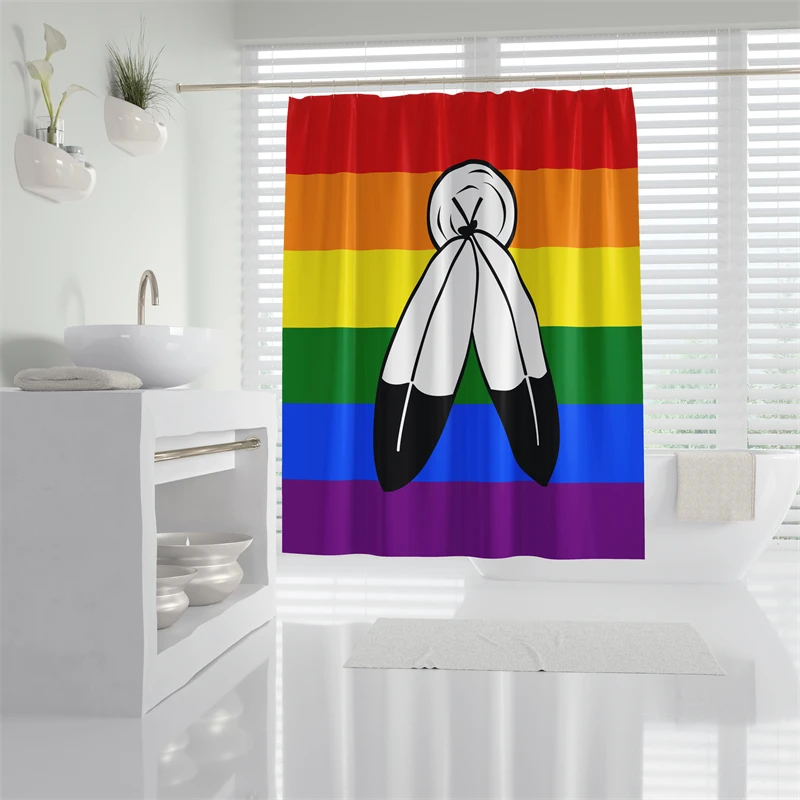 Gaslight Gatekeep Girlboss Two Spirit Flag Pride Rainbow LGBT Shower Curtain Set with Grommets and Hooks for Bathroom Decor
Gaslight Gatekeep Girlboss Two Spirit Flag Pride Rainbow LGBT Shower Curtain Set with Grommets and Hooks for Bathroom Decor