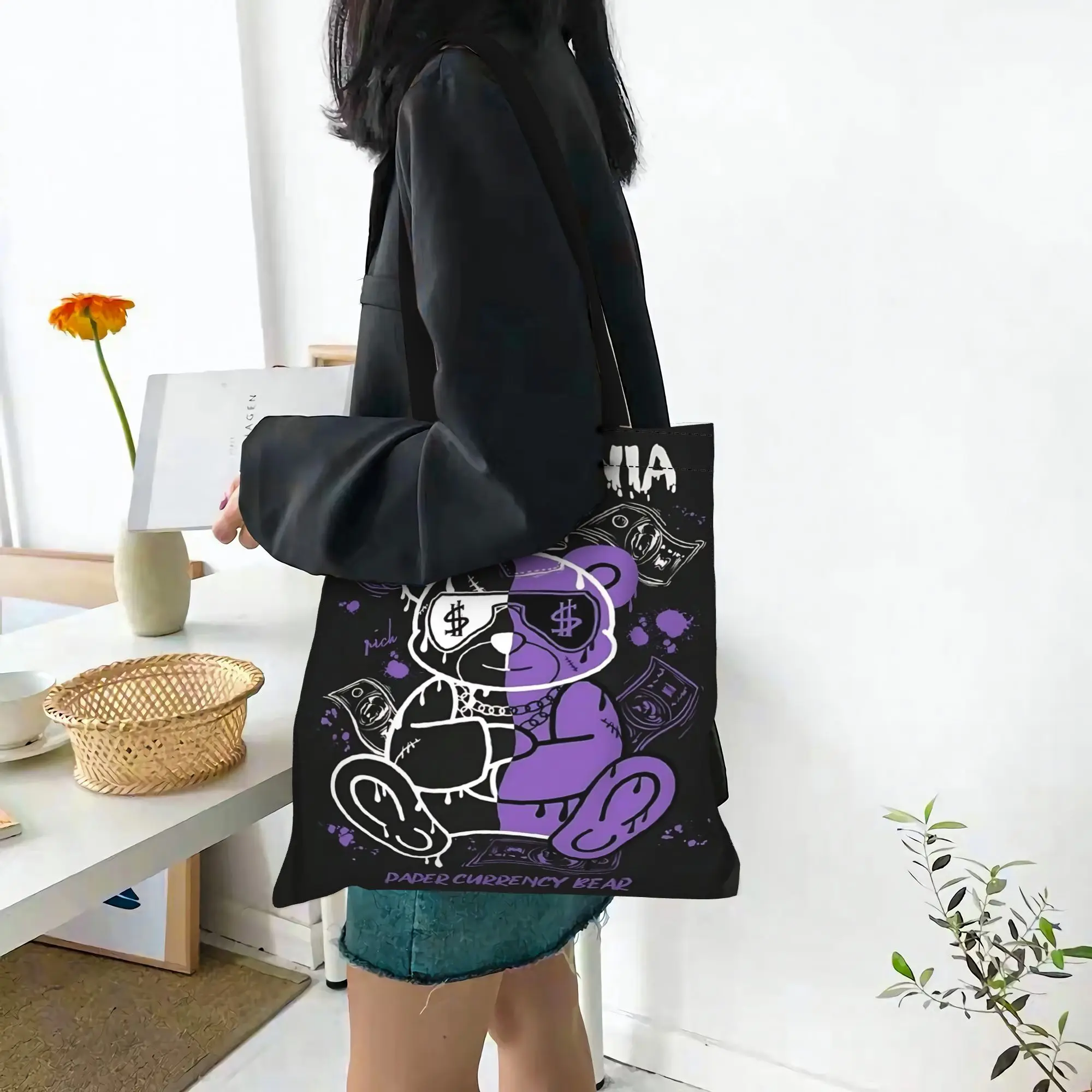 fashionable bags back to school Large Capacity Cool Bear Graphic Canvas Tote Bag Foldable Chic Pattern Gifts
fashionable bags back to school Large Capacity Cool Bear Graphic Canvas Tote Bag Foldable Chic Pattern Gifts