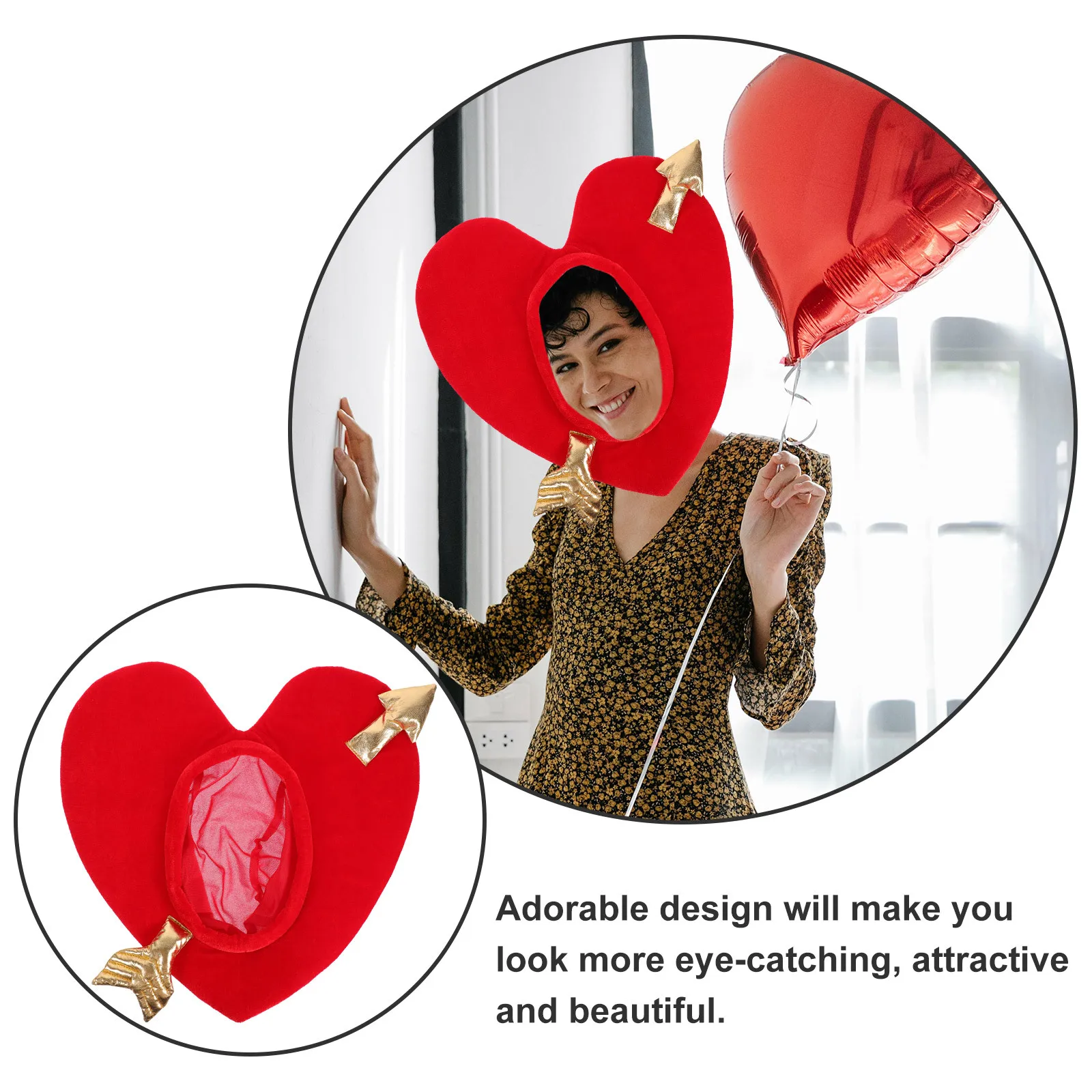 Lovely Heart Shape Cap Creative Valentine's Day Headwear Party Headdress for Photo Booth Decorations and Special Occasions Fun
Lovely Heart Shape Cap Creative Valentine's Day Headwear Party Headdress for Photo Booth Decorations and Special Occasions Fun