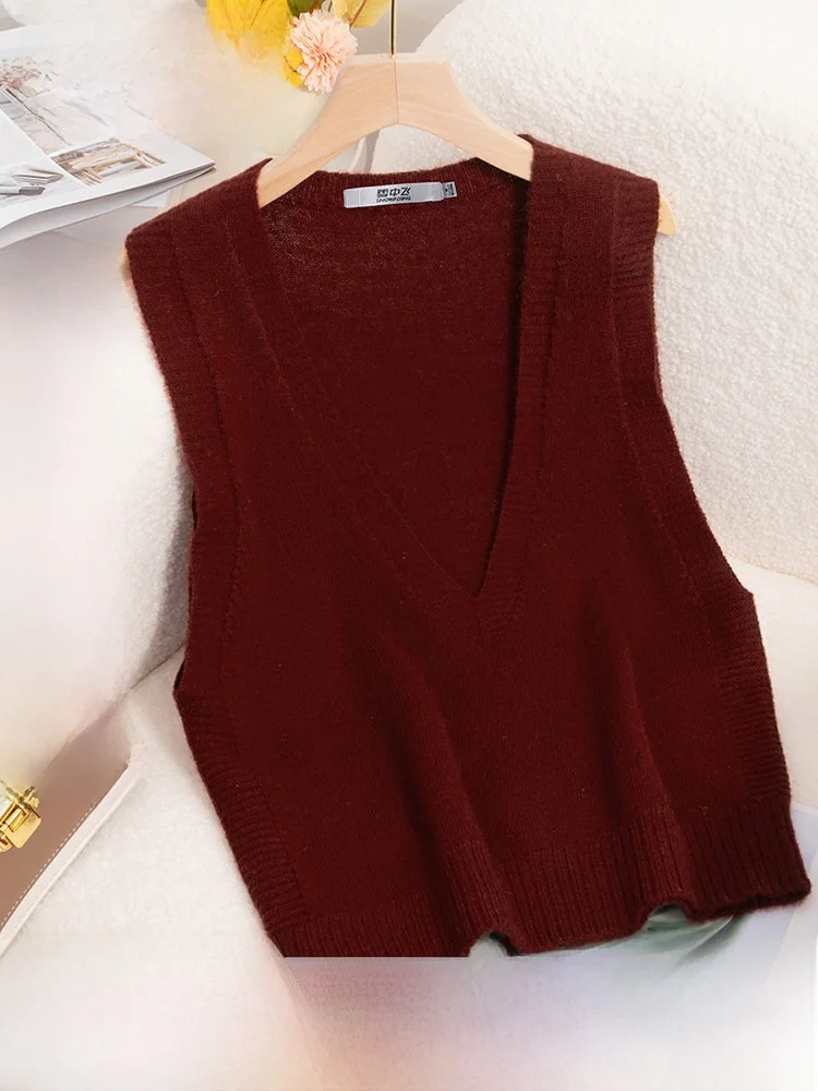 Snow mid Fly 00 Wool Vest Women's Casual Inner Wear Layering Pure Color Versatile Autumn Winter Knitted Sweater Soft V Ne
Snow mid Fly 00 Wool Vest Women's Casual Inner Wear Layering Pure Color Versatile Autumn Winter Knitted Sweater Soft V Ne