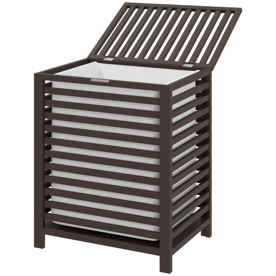 HOMCOM 55 L Bamboo Laundry Basket with Lid Cloth Hamper with Removable Liner Bag 19.75 x 14.25 x 23.5 Inches Coffee
HOMCOM 55 L Bamboo Laundry Basket with Lid Cloth Hamper with Removable Liner Bag 19.75 x 14.25 x 23.5 Inches Coffee