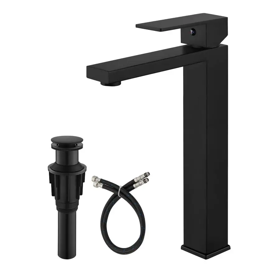 Vessel Sink Faucet Single Handle Tall Bathroom Faucet One Hole Modern Lavatory Vanity Basin Mixer Tap Matching Supply Hoses and
Vessel Sink Faucet Single Handle Tall Bathroom Faucet One Hole Modern Lavatory Vanity Basin Mixer Tap Matching Supply Hoses and