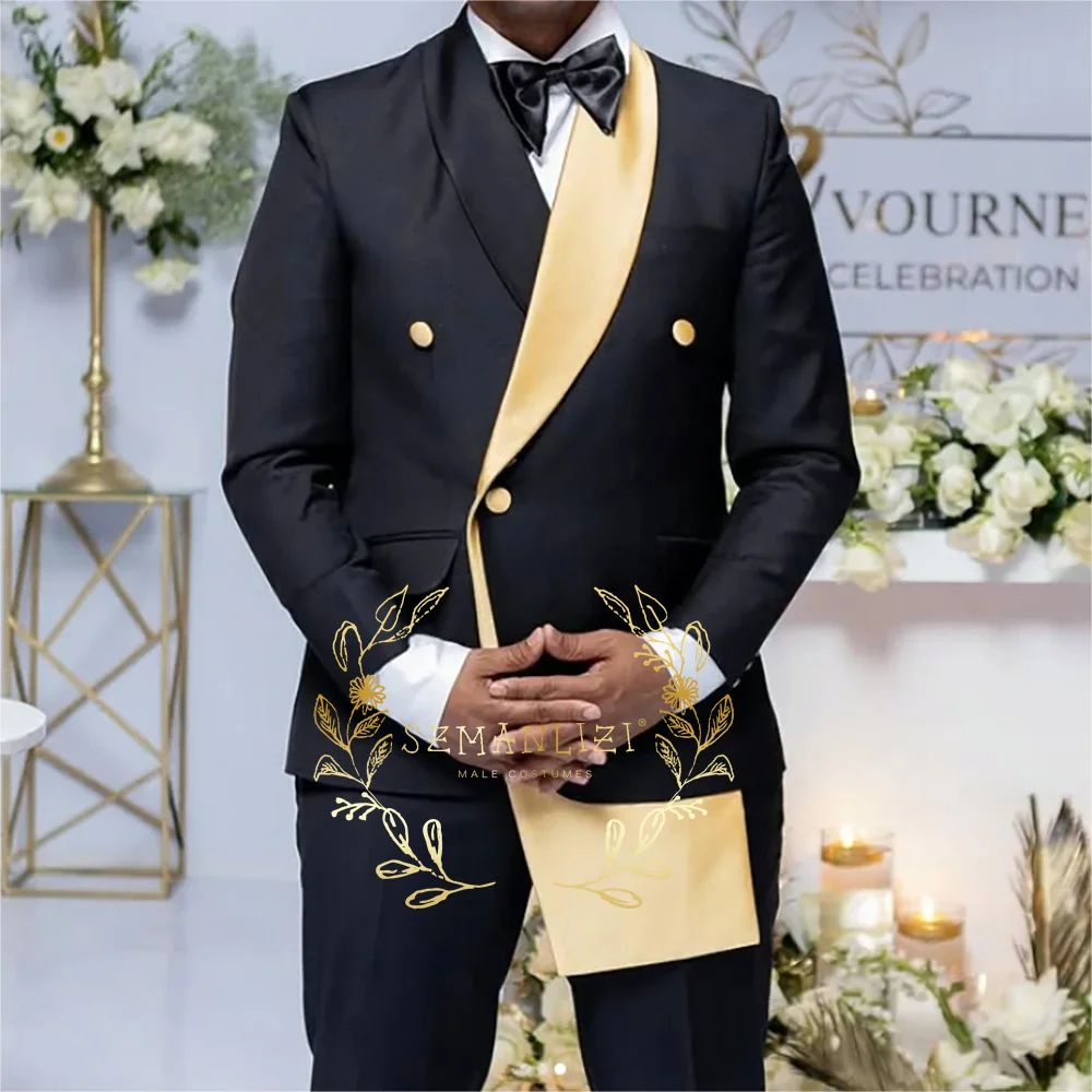 New Fashion Black Double Breasted Men Suit Shawl Lapel Two Pieces (Jacket+Pants) Outfits Formal Party Prom Wedding Set
New Fashion Black Double Breasted Men Suit Shawl Lapel Two Pieces (Jacket+Pants) Outfits Formal Party Prom Wedding Set