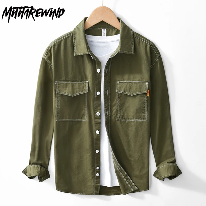 Spring Fashion New Men's Long Sleeve Shirts High Street Youth Loose Tops Pocket Casual Pure Cotton Shirt Korean Popular Clothes
Spring Fashion New Men's Long Sleeve Shirts High Street Youth Loose Tops Pocket Casual Pure Cotton Shirt Korean Popular Clothes