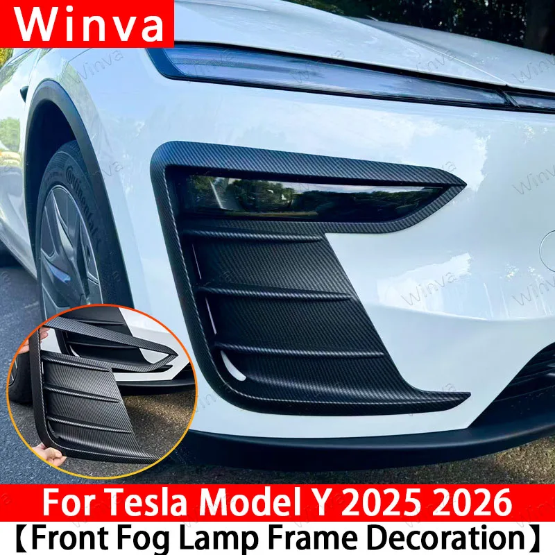 For New Tesla Model Y Juniper 2025 2026 Glossy Black/Carbon Look Car Front Bumper Fog Light Frame Spoiler Decoration Body Kit
For New Tesla Model Y Juniper 2025 2026 Glossy Black/Carbon Look Car Front Bumper Fog Light Frame Spoiler Decoration Body Kit