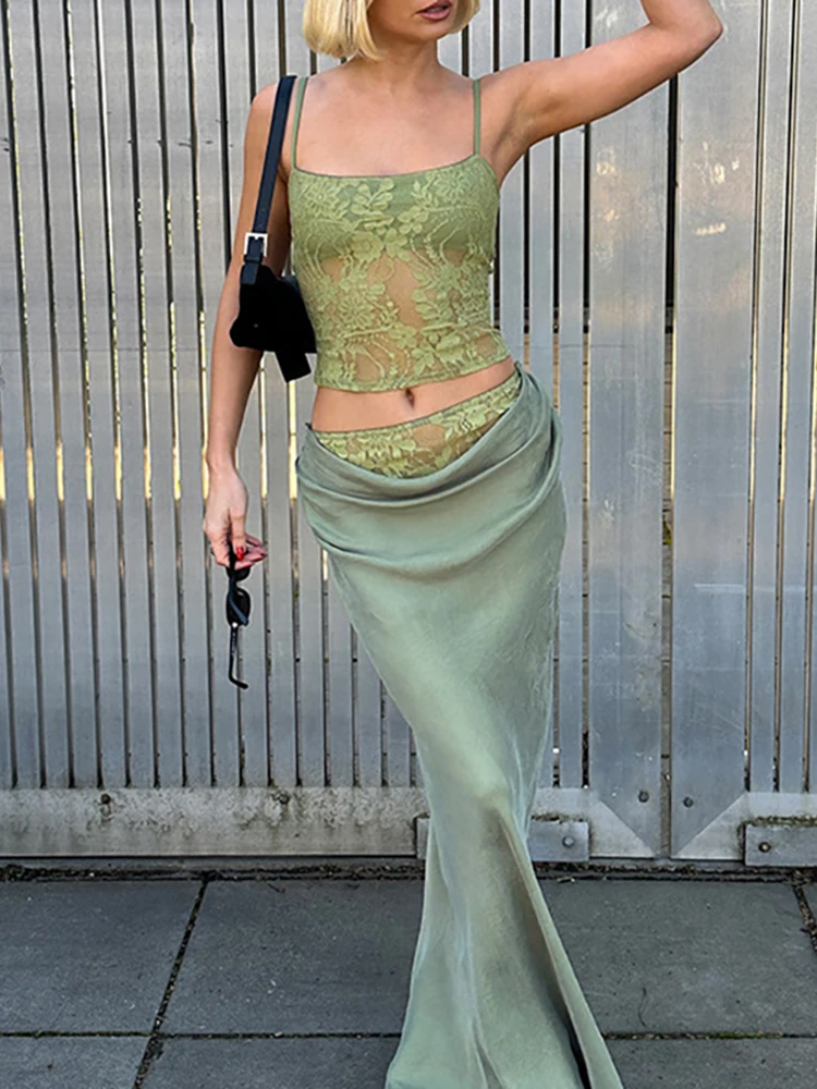 Sexy Embroidery Lace Sling Top & Maxi Skirts Outfit 2026 Spring Hollow Clubwear Party Women Set Summer Sleeveless Slim Chic Suit
Sexy Embroidery Lace Sling Top & Maxi Skirts Outfit 2026 Spring Hollow Clubwear Party Women Set Summer Sleeveless Slim Chic Suit