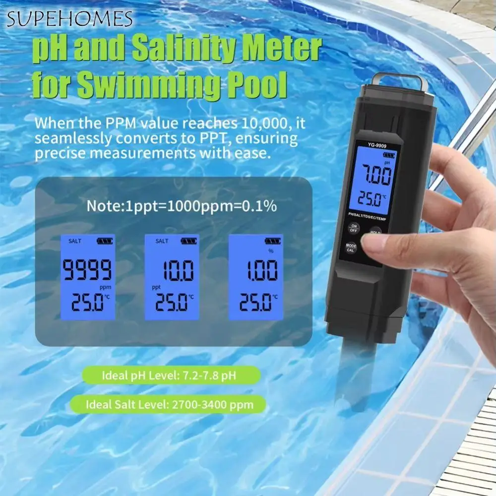 5-in-1 Household Water Test Pen LCD Digital Display Waterproof Water Quality Meter High Accuracy Multifunction Digital PH Meter
5-in-1 Household Water Test Pen LCD Digital Display Waterproof Water Quality Meter High Accuracy Multifunction Digital PH Meter
