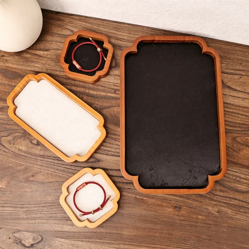 Solid Wood Jewelry Tray, Vintage Silk Display for Bracelet Necklace Bangle, Storage Organizer for Shop Counter
Solid Wood Jewelry Tray, Vintage Silk Display for Bracelet Necklace Bangle, Storage Organizer for Shop Counter