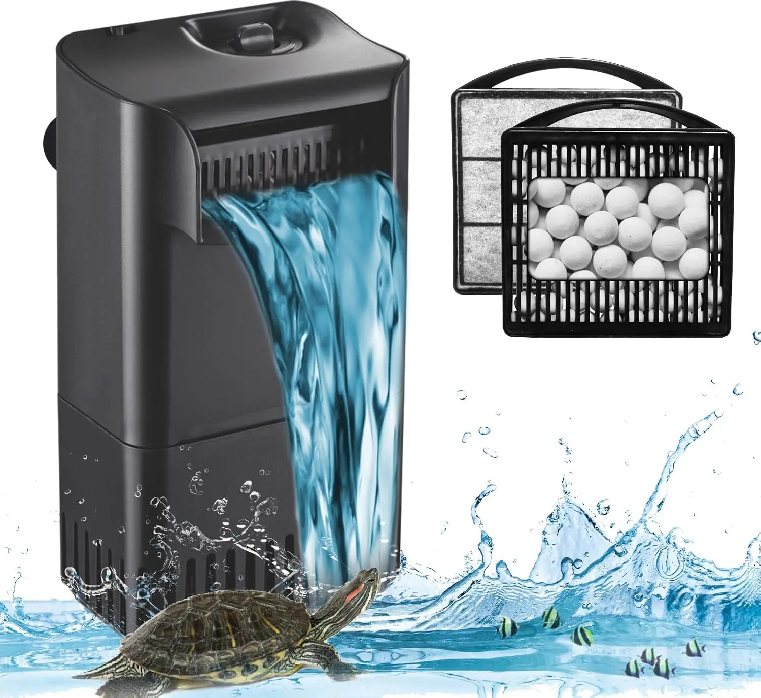 222GPH 10W 3-Stage Waterfall Internal Aquarium Filter Adjustable Power Low Water Level Turtle Filter for 10-40 Gallon Freshwater Saltwater Fish Tank Easy Clean
222GPH 10W 3-Stage Waterfall Internal Aquarium Filter Adjustable Power Low Water Level Turtle Filter for 10-40 Gallon Freshwater Saltwater Fish Tank Easy Clean