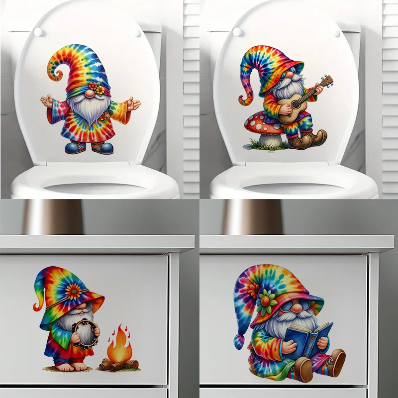 KT310# Funny Colorful Gnome Self-Adhesive Toilet Stickers,Wall Decal Removable, Reusable Vinyl Car Sticker for Toilet Lid
KT310# Funny Colorful Gnome Self-Adhesive Toilet Stickers,Wall Decal Removable, Reusable Vinyl Car Sticker for Toilet Lid