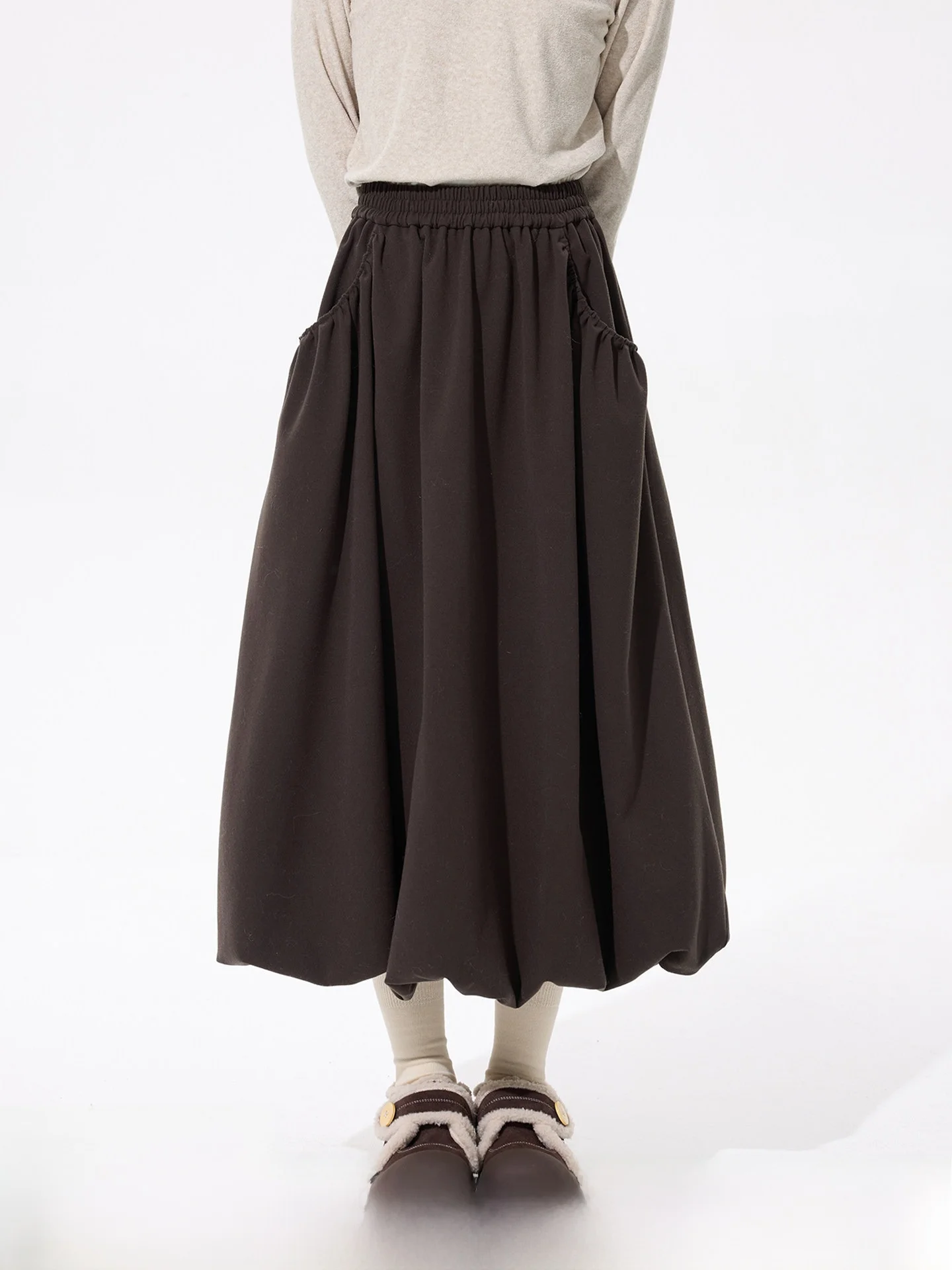 Deep Brown Elastic Waist A-Line Flower Bud Midi Skirt Women's Winter Fashion Sweet Style Polyester Fiber Casual Wear
Deep Brown Elastic Waist A-Line Flower Bud Midi Skirt Women's Winter Fashion Sweet Style Polyester Fiber Casual Wear