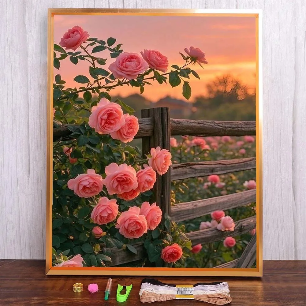 Diy Embroidery Kit For Adults Beginners Starter Cross Stich Kit With Flower Landscape Pattern Embroidery Cloth For Bedroom Decor
Diy Embroidery Kit For Adults Beginners Starter Cross Stich Kit With Flower Landscape Pattern Embroidery Cloth For Bedroom Decor