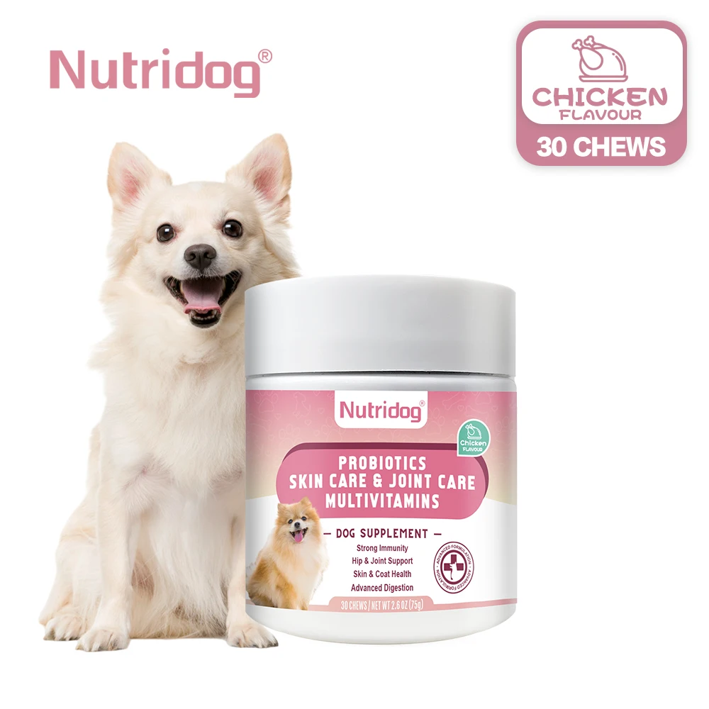 Multivitamin Chews for Dogs with Probiotics, Glucosamine & Digestive Enzymes,Supports Joint Health, Immune System & Gut
Multivitamin Chews for Dogs with Probiotics, Glucosamine & Digestive Enzymes,Supports Joint Health, Immune System & Gut