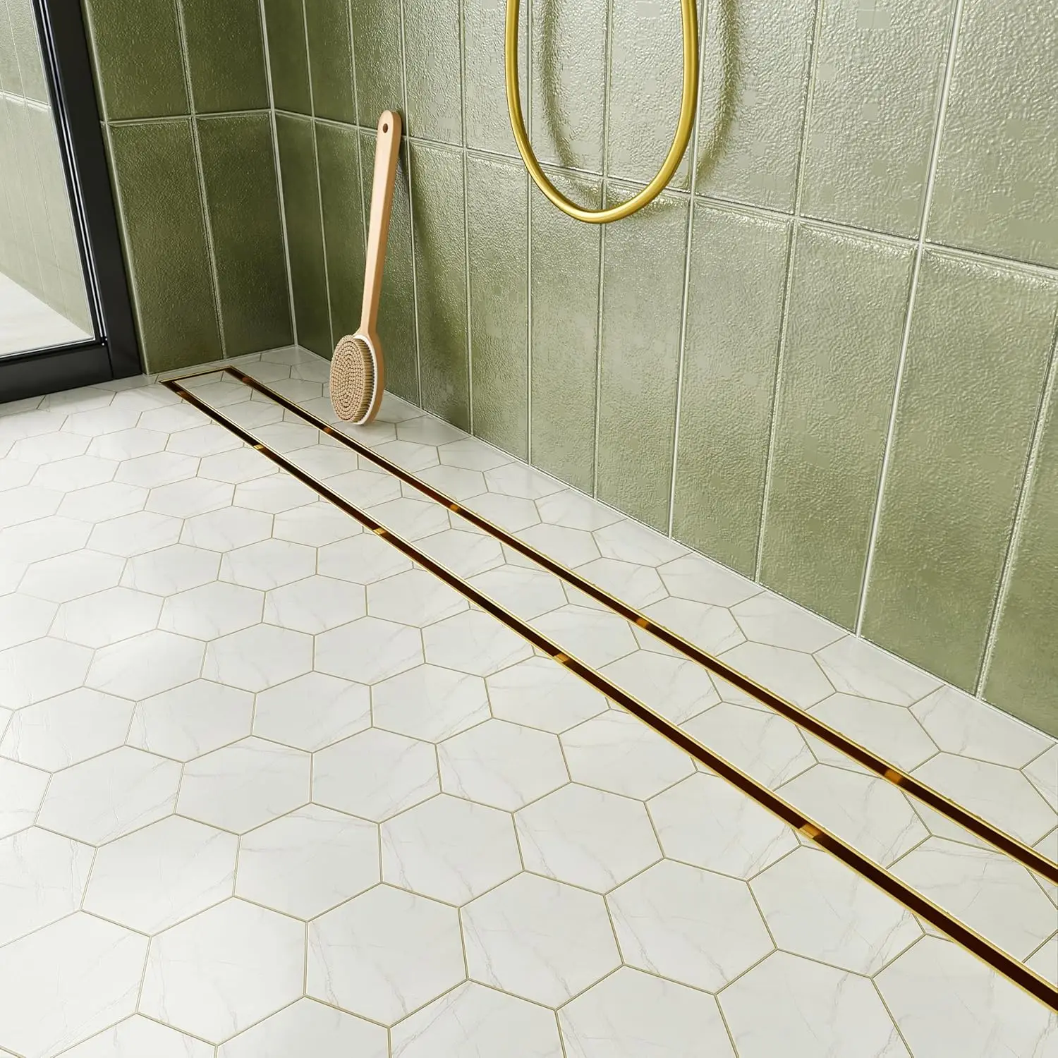 36 Inch Linear Shower Drain with Tile Insert Grate Golden 304 Stainless Steel Rectangle Shower Floor Drain Linear Drain
36 Inch Linear Shower Drain with Tile Insert Grate Golden 304 Stainless Steel Rectangle Shower Floor Drain Linear Drain