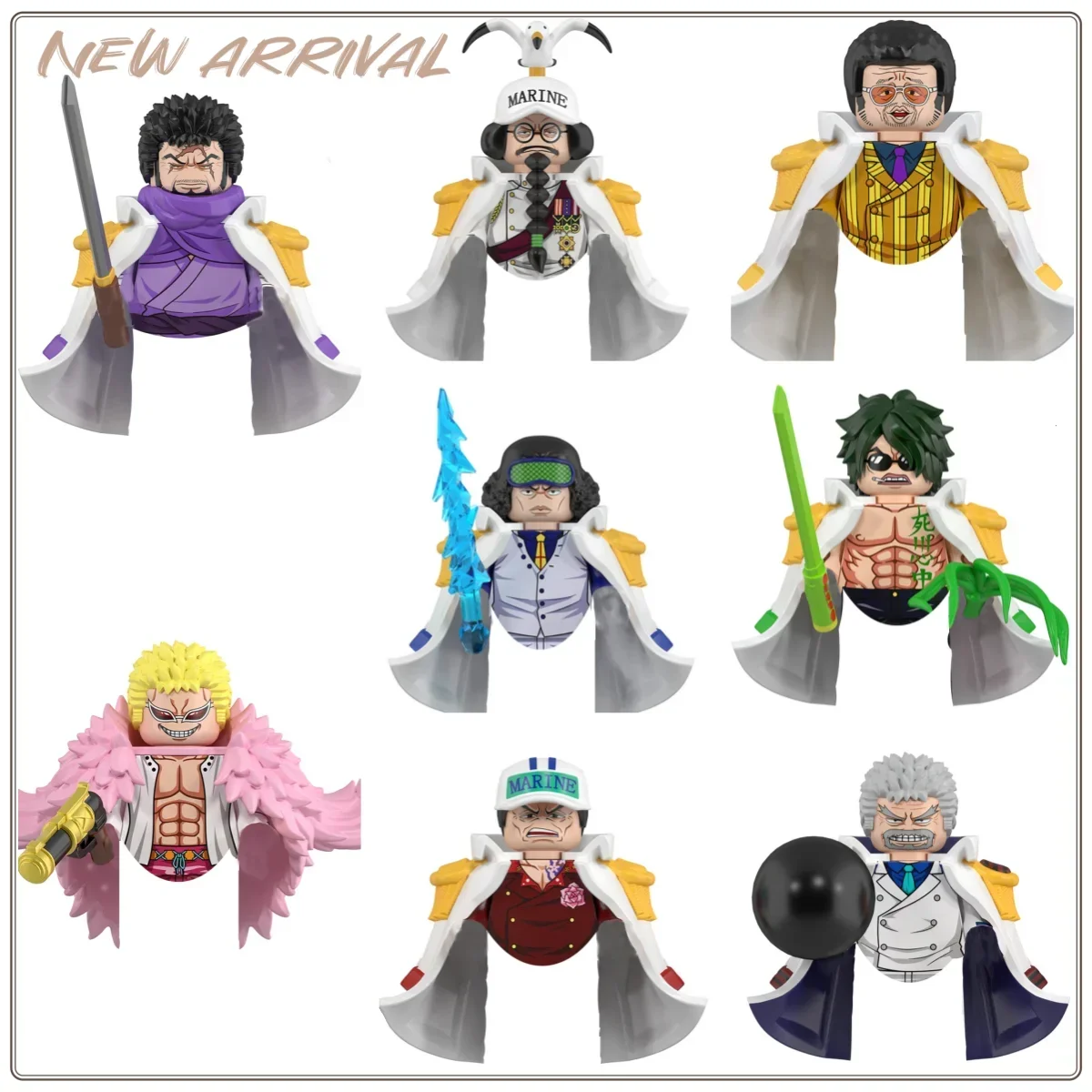 WM6187 Building block One Piece Japanese anime Donguixote Doflaming Aramakl block toy Puzzle toy Mini anime character
WM6187 Building block One Piece Japanese anime Donguixote Doflaming Aramakl block toy Puzzle toy Mini anime character