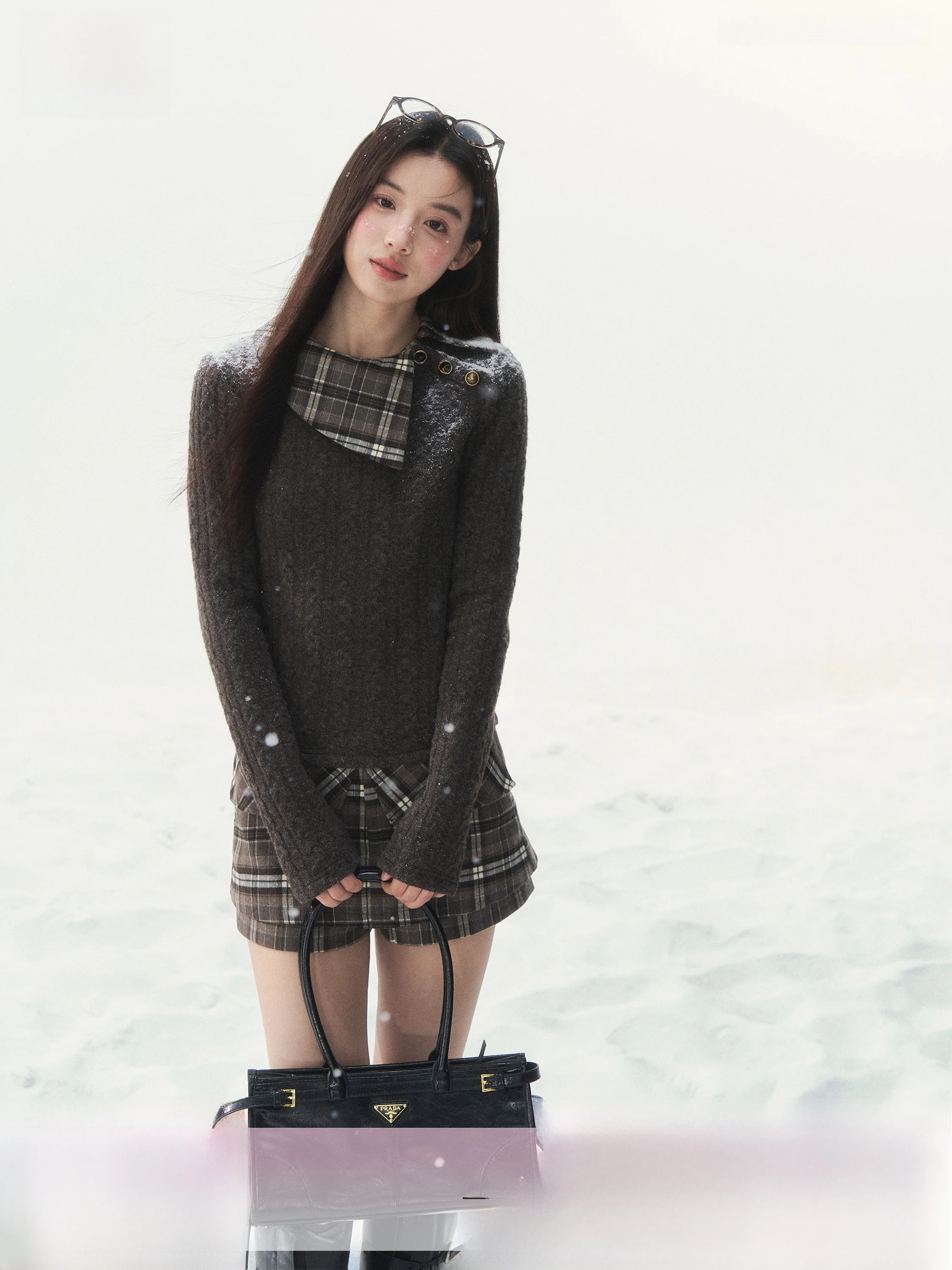 SunsetPark Vintage Plaid Knit Sweater Turn-down Collar f Skirt Retro Sle Long Sve Girls' Regular Fit Campus Wear
SunsetPark Vintage Plaid Knit Sweater Turn-down Collar f Skirt Retro Sle Long Sve Girls' Regular Fit Campus Wear