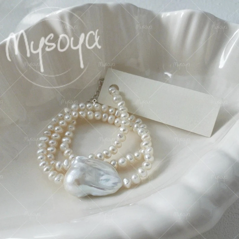 MYSOYA 6-7mm & 12-14mm White Freshwater Baroque Pearl Necklace, for Birthday/ Wedding/ Mother's Day/Father's Day Gift A0932
MYSOYA 6-7mm & 12-14mm White Freshwater Baroque Pearl Necklace, for Birthday/ Wedding/ Mother's Day/Father's Day Gift A0932