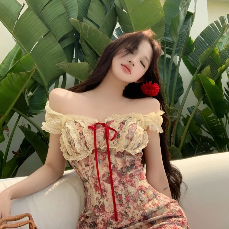 Floral Print Maxi Dress Women's Summer New Style Slimming Vintage Strapless Gown Midi Skirt Bell Sleeve One-Piece Dress
Floral Print Maxi Dress Women's Summer New Style Slimming Vintage Strapless Gown Midi Skirt Bell Sleeve One-Piece Dress